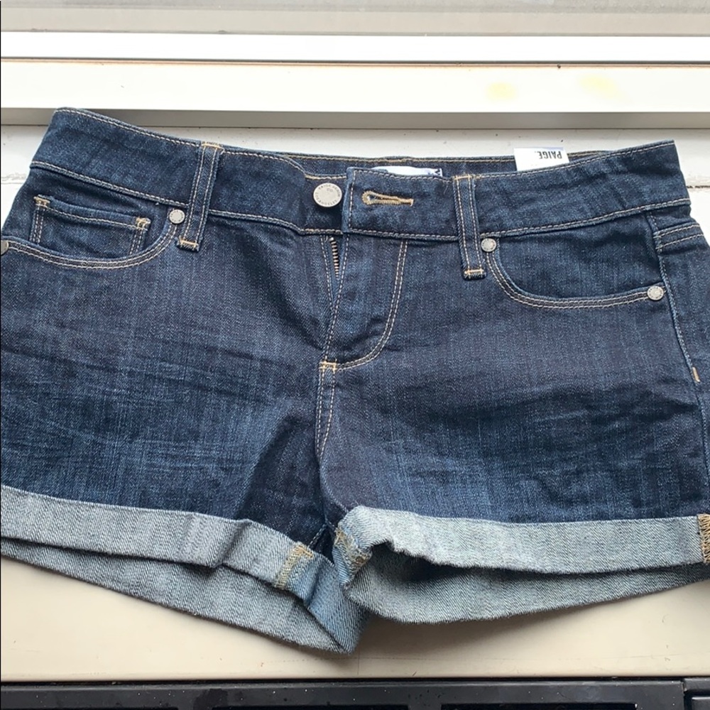 Paige dark blue denim shorts